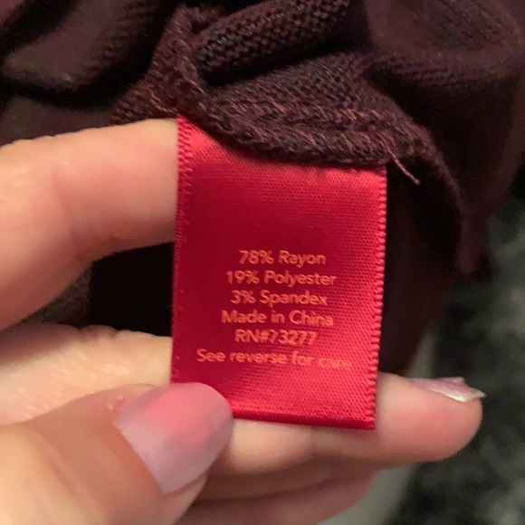 Jennifer Lopez wine color soft tunic jewel sweater - Picture 9 of 12